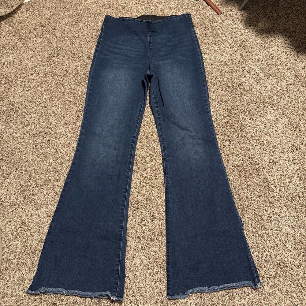 Knox Rose Dark Blue Flare Jeans